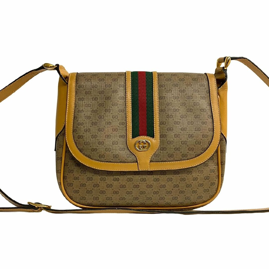 2022人気No.1の Gucci - GUCCI グッチ マイクロGG レザー PVC ブラウン