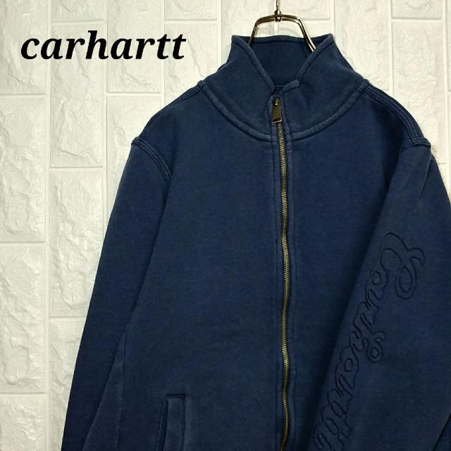 carhartt(カーハート)のカーハート フルジップ スウェット 刺繍 ビッグロゴ メンズM相当 メンズのトップス(スウェット)の商品写真