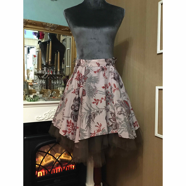 ヴィヴィアンウエストウッド チュールスカート 花柄 膝丈 新品未使用
