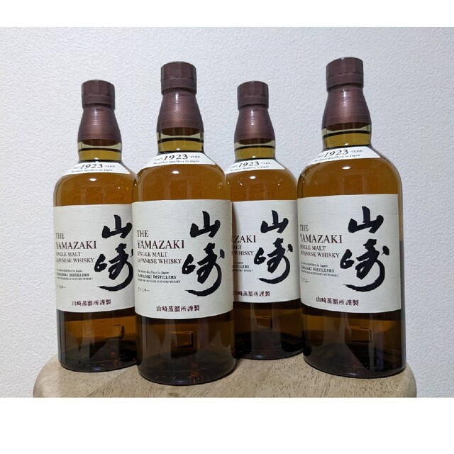 サントリー山崎シングルモルトウイスキー×4本700ml 食品/飲料/酒の酒(ウイスキー)の商品写真