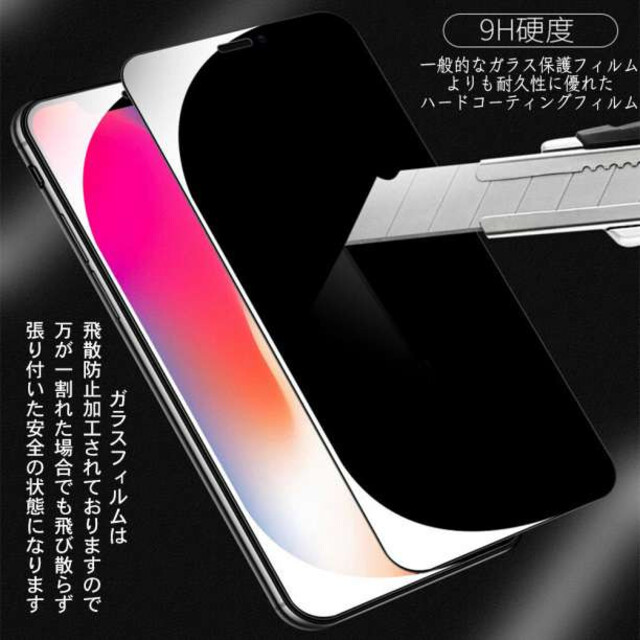 iPhone7/8/SE 画面フィルム 覗き見防止 9H硬度 ① スマホ/家電/カメラのスマホアクセサリー(保護フィルム)の商品写真