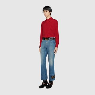 Gucci - GUCCI パッチ付 フレアデニムの通販 by 雁's|グッチなら
