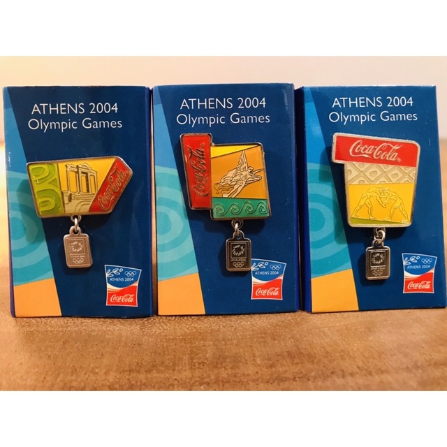 コカコーラ　2004年　アテネオリンピック　ピンバッジ エンタメ/ホビーのアニメグッズ(バッジ/ピンバッジ)の商品写真
