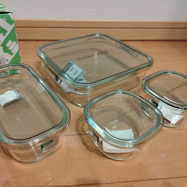 iwaki耐熱ガラス食器 パック＆レンジシステムセットミニ（グリーン） インテリア/住まい/日用品のキッチン/食器(容器)の商品写真