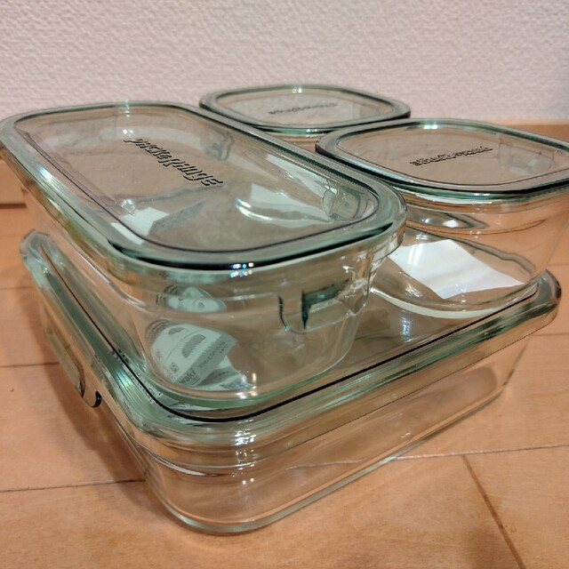 iwaki耐熱ガラス食器 パック＆レンジシステムセットミニ（グリーン） インテリア/住まい/日用品のキッチン/食器(容器)の商品写真