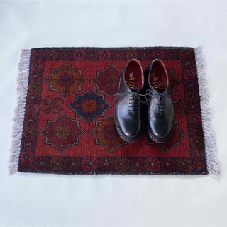 イデー(IDEE)の60x45cm　手織り ヴィンテージ 絨毯 アフガン 　ペルシャ　ベニワレン(ラグ)