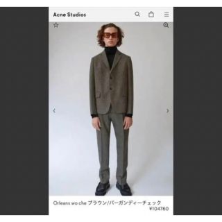 アクネストゥディオズ(Acne Studios)のacne studios ブラウン/バーガンディーチェック  セットアップ(セットアップ)