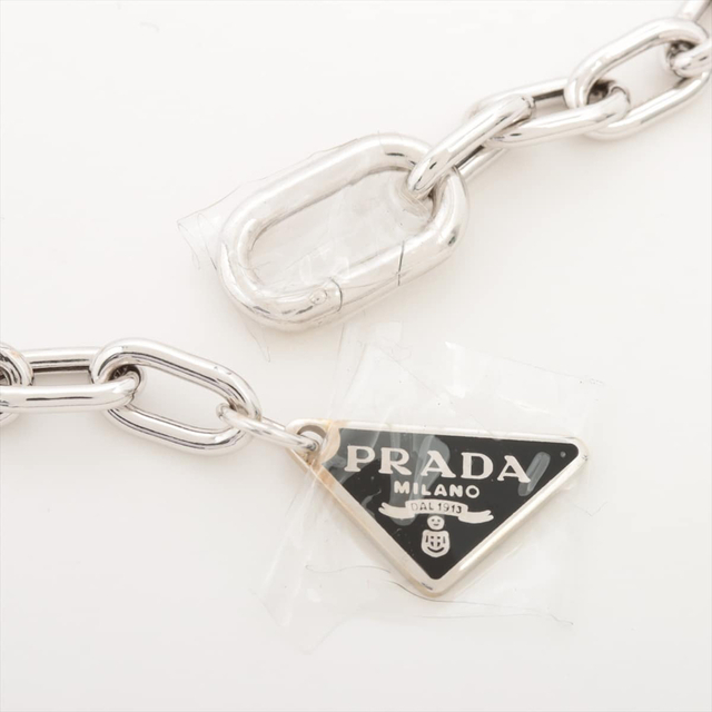 PRADA シルバーチェーン ロゴプレート ブレスレット | www.innoveering.net