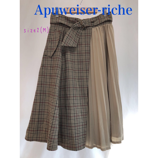 Apuweiser-riche(アプワイザーリッシェ)のApuweiser-riche アプワイザーリッシェ　M プリーツ　フレア レディースのスカート(ひざ丈スカート)の商品写真