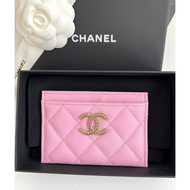 正規店仕入れの CHANEL CHANEL 最新作 シャネル カードケース ミニ財布 ピンク 23P 名刺入れ/定期入れ