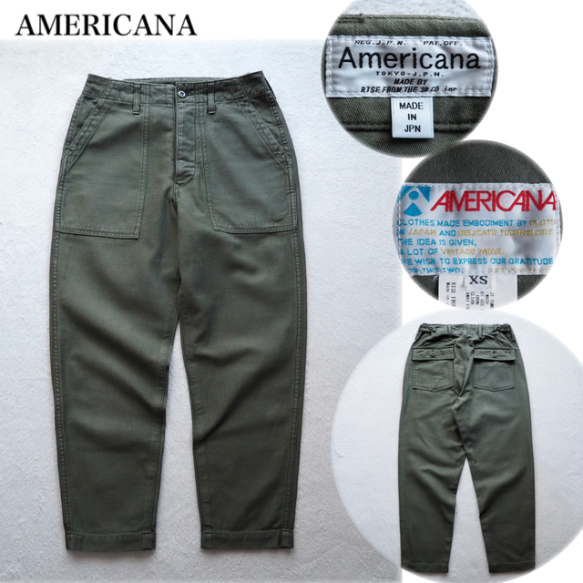 AMERICANA クロップド ファティーグ テーパードパンツ ベイカーパンツ