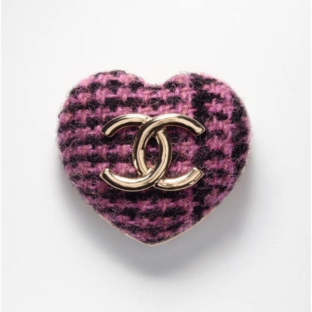 希少】CHANEL シャネル ツイード ハートブローチ コサージュ