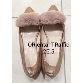 オリエンタルトラフィック(ORiental TRaffic)のオリエンタルトラフィック　レディース　パンプス　25.5 25 ファー　スエード(ハイヒール/パンプス)