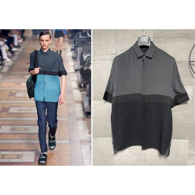 LANVIN 未使用 黒 日本製 ハリ感ある綿100% メンズシャツ