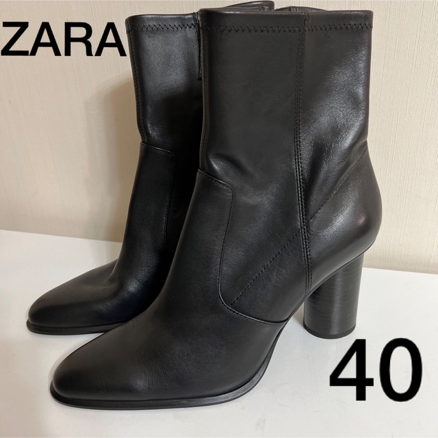 新品タグ付　ZARA リアルレザー　ショートブーツ40メンズブーツ