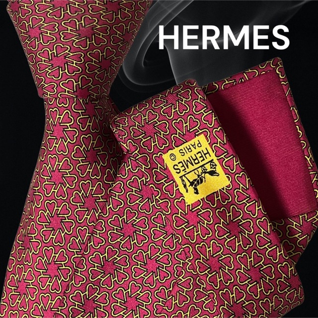 【世界最高峰ネクタイ✨️美品✨】HERMES ボルドー総柄