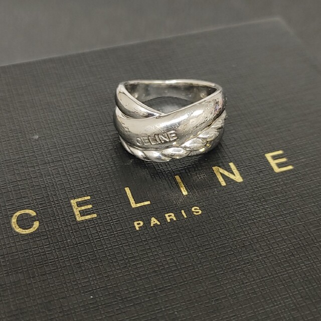 注目のブランド celine ロゴ リング 指輪 Pt900 プラチナ セリーヌ (C2
