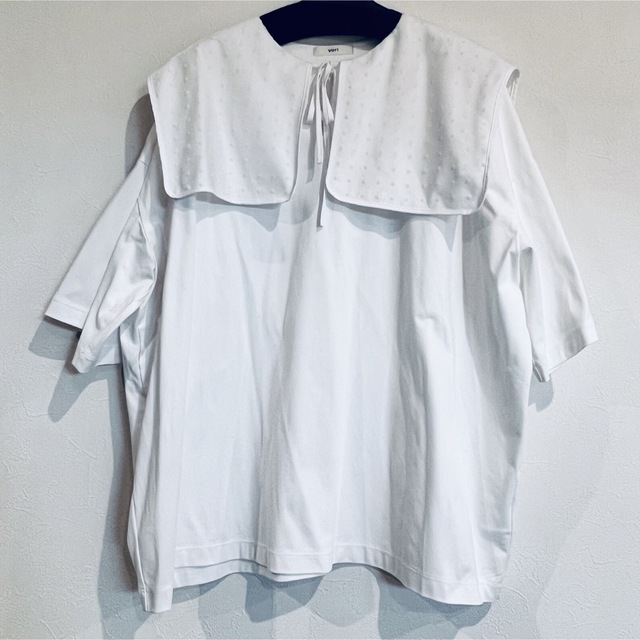 yori ❁フロッキードットカラーTee ホワイト ヨリ yori ❁フロッキードットカラーTee ホワイト ヨリ