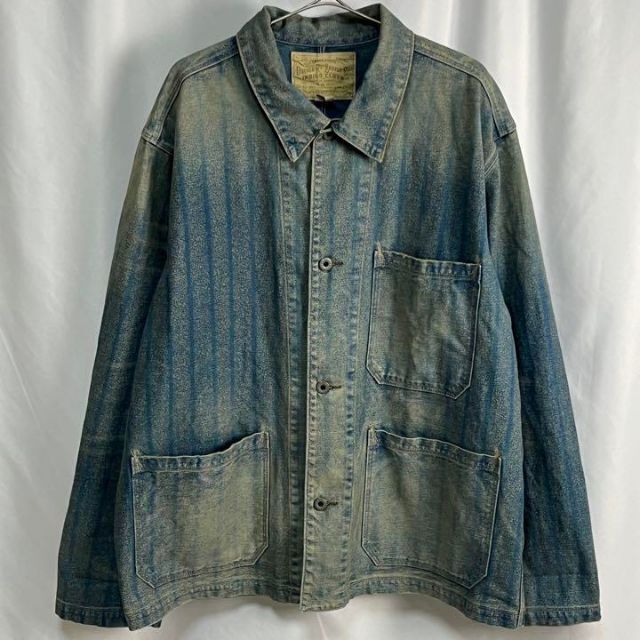 【極美品】RRL INDIGO STRIPE COVERALL カバーオール