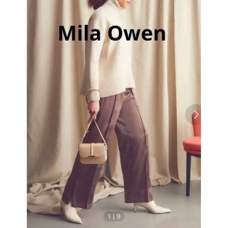 ミラオーウェン(Mila Owen)の美品　Mila Owen ワイドサテンパンツ(カジュアルパンツ)