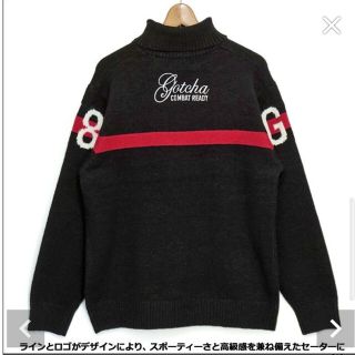 新品GOTCHA GOLFガッチャゴルフ タートルネックセーター 黒赤 XL