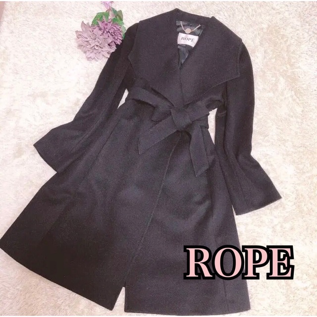 ROPE’ - 104★美品★ROPE カシミヤ混ラップコート 女優襟 Aライン ベルト付 38の通販 by 風香 ️お値段交渉welcome