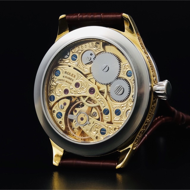 ロレックス ROLEX アンティーク 手巻き ★スケルトン 腕時計 メンズ 希少 - 2