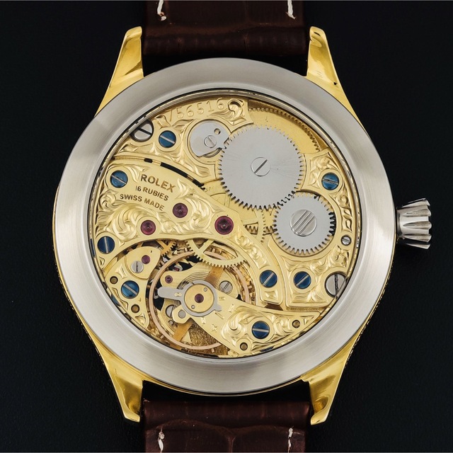 ロレックス ROLEX アンティーク 手巻き ★スケルトン 腕時計 メンズ 希少 - 5