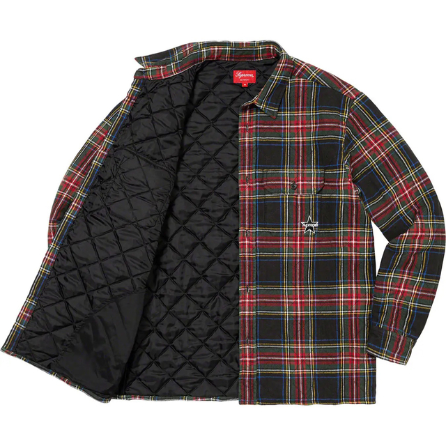 Lサイズ　supreme quilted plaid flannel shirt