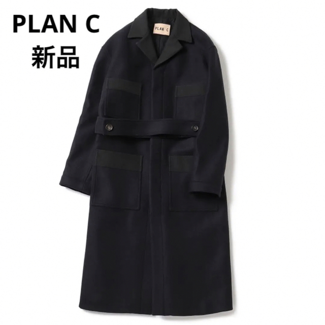 Plan C - 【新品】PLAN C 19AW ツイルウールコート ダークネイビー  38