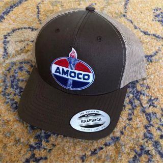 AMOCO アメリカ石油 ビンテージワッペン　トラッカーキャップ　新品未使用(キャップ)