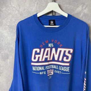 NFL 長袖Tシャツ ロンT NY GIANTS 青 ブルー 袖プリント(Tシャツ/カットソー(七分/長袖))