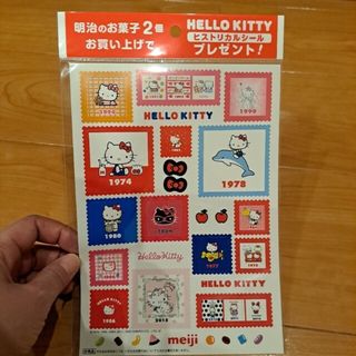 ハローキティ(ハローキティ)の明治製菓HELLO KITTYヒストリカルシール非売品(ノベルティグッズ)