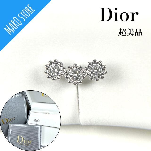 Dior(ディオール)の【超美品】DIOR ミミローズ ピアス WG 18k ダイヤ 0.13ct レディースのアクセサリー(ピアス)の商品写真