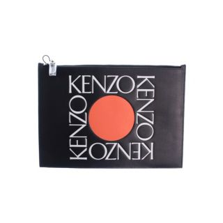 ケンゾー(KENZO)のKENZO ケンゾー クラッチバッグ - 黒x赤x白 【古着】【中古】(セカンドバッグ/クラッチバッグ)