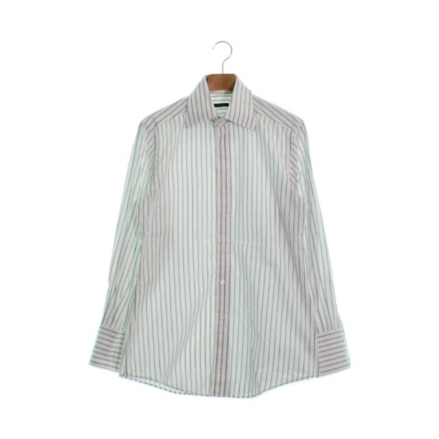 サイトで Gucci - GUCCI グッチ ドレスシャツ 39(M位) 白xグレー(ストライプ) 【古着】【中古】の イタリア