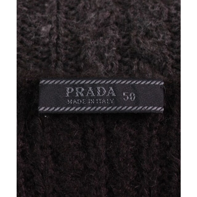 PRADA(プラダ)のPRADA プラダ ニット・セーター 50(XL位) 茶xグレー 【古着】【中古】 メンズのトップス(ニット/セーター)の商品写真