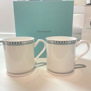 ティファニー(Tiffany & Co.)のティファニー　プラチナブルーバンド　マグカップ(グラス/カップ)