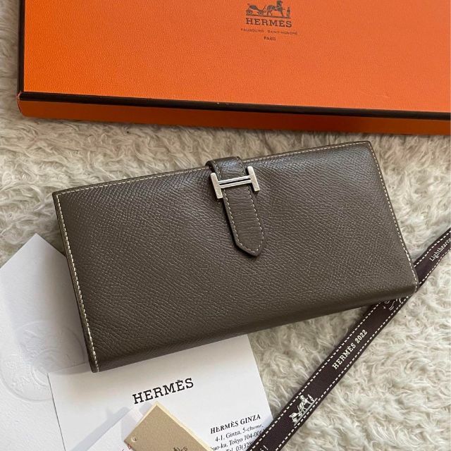 美品 HERMES エルメス ベアン スフレ 2つ折り 長財布-