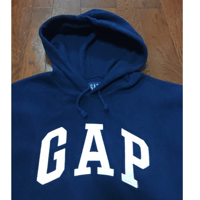 GAP　パーカー　フリース　S　ネイビー　紺タグ　　90S　旧タグ