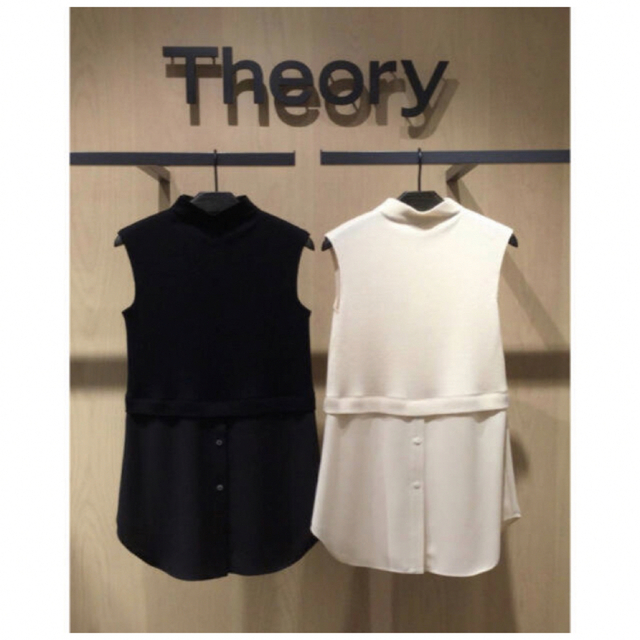 Theory 20aw モックネック異素材ノースリーブトップス