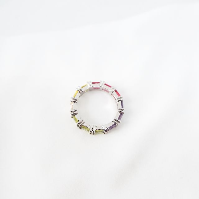 マルチカラー フルエタニティ CZダイヤモンド リング レディース 指輪 レディースのアクセサリー(リング(指輪))の商品写真
