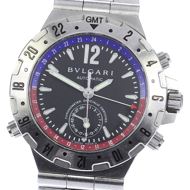 経典 BVLGARI ☆保証書付き【BVLGARI】ブルガリ メンズ_736333 自動巻き GMT40S GMT ディアゴノ 腕時計(アナログ) 