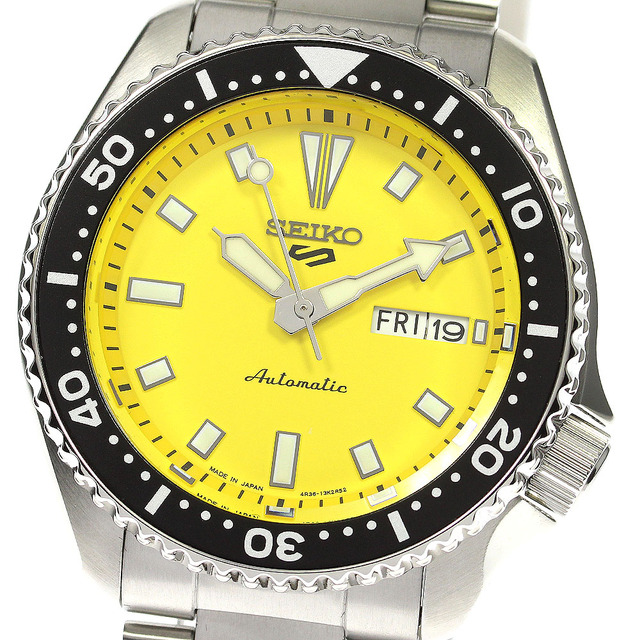 ☆美品 ★箱・保証書付き【SEIKO】セイコー ファイブスポーツ デイデイト SBSA193 自動巻き メンズ_735990SS×SS文字盤色