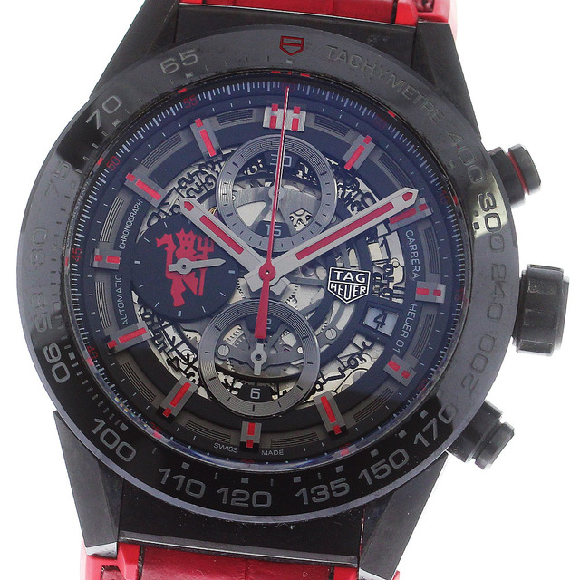 WEB限定カラー HEUER】タグホイヤー ★箱・保証書付き【TAG - Heuer TAG カレラ メンズ_736030 自動巻き CAR2A1J マンチェスター・ユナイテッド キャリバーホイヤー01 腕時計(アナログ)
