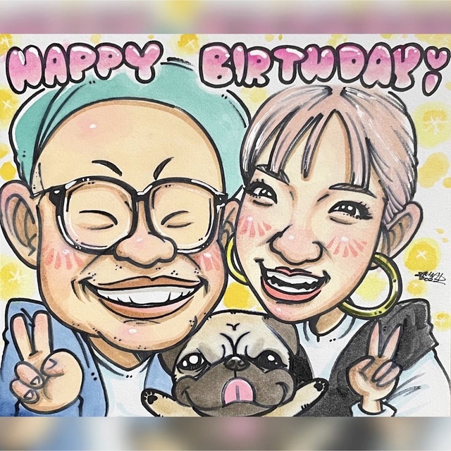 似顔絵オーダー　プレゼント　誕生日　記念日😊 その他のその他(オーダーメイド)の商品写真