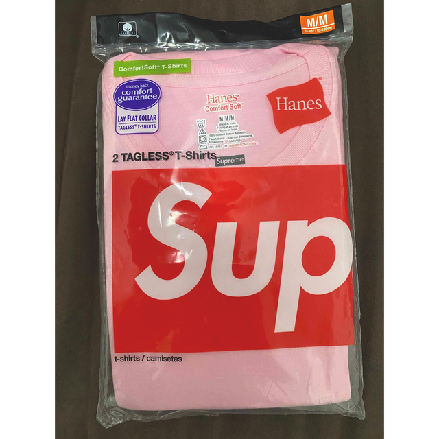 Supreme x Hanes Tee へーンズ Mサイズ ピンク 2枚セット