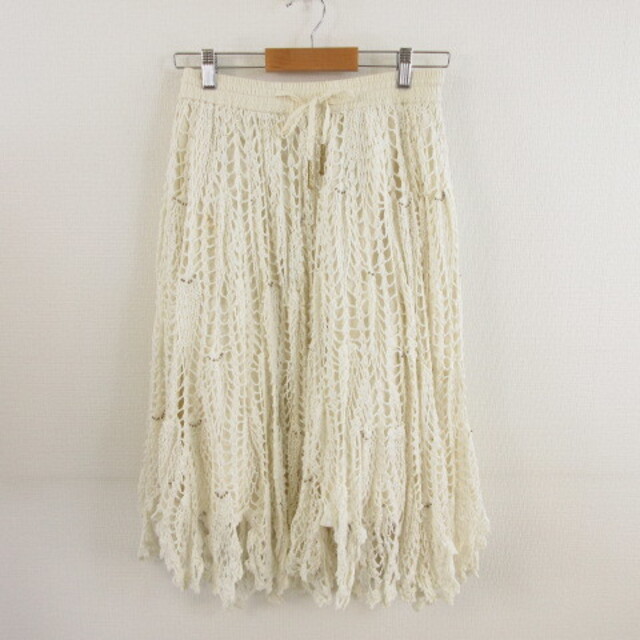 Ungrid(アングリッド)のアングリッド UNGRID スカート 膝丈 フレア オフホワイト 白 F レディースのスカート(ひざ丈スカート)の商品写真