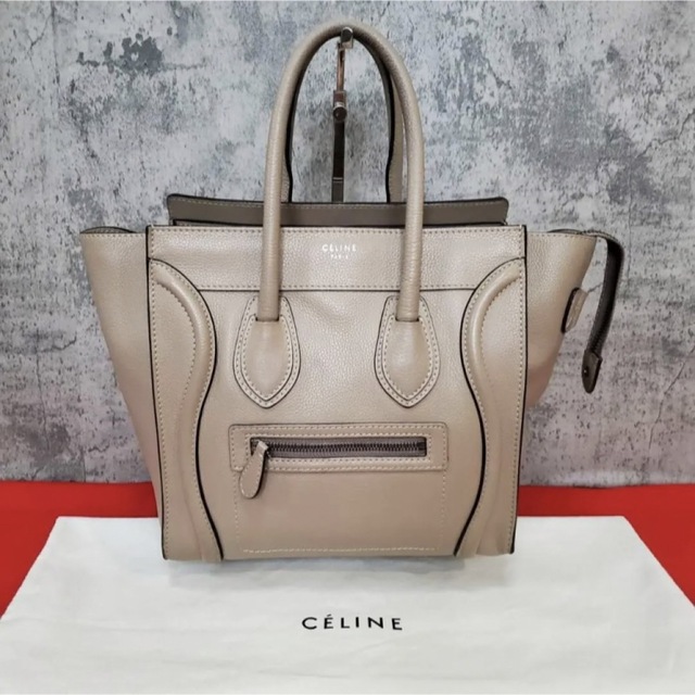 魅力的な celine - セリーヌ ラゲージ マイクロショッパー ♡ベージュ