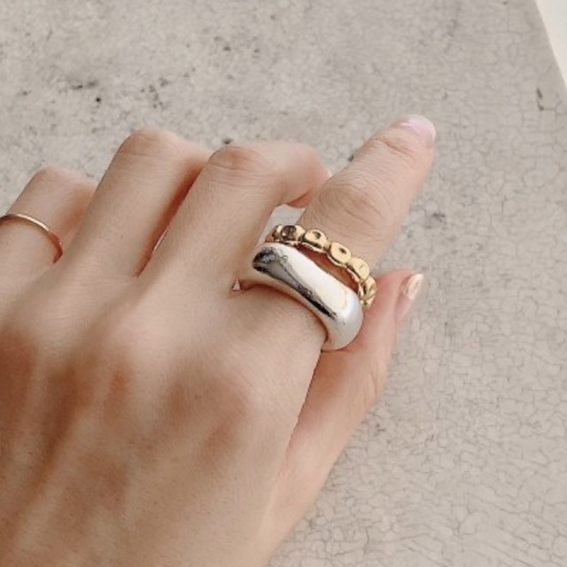 パピコ様専用　CHIEKO＋ kotama ring 15号 GOLD レディースのアクセサリー(リング(指輪))の商品写真